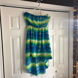 Strapless lightweight Blue/Green Dress